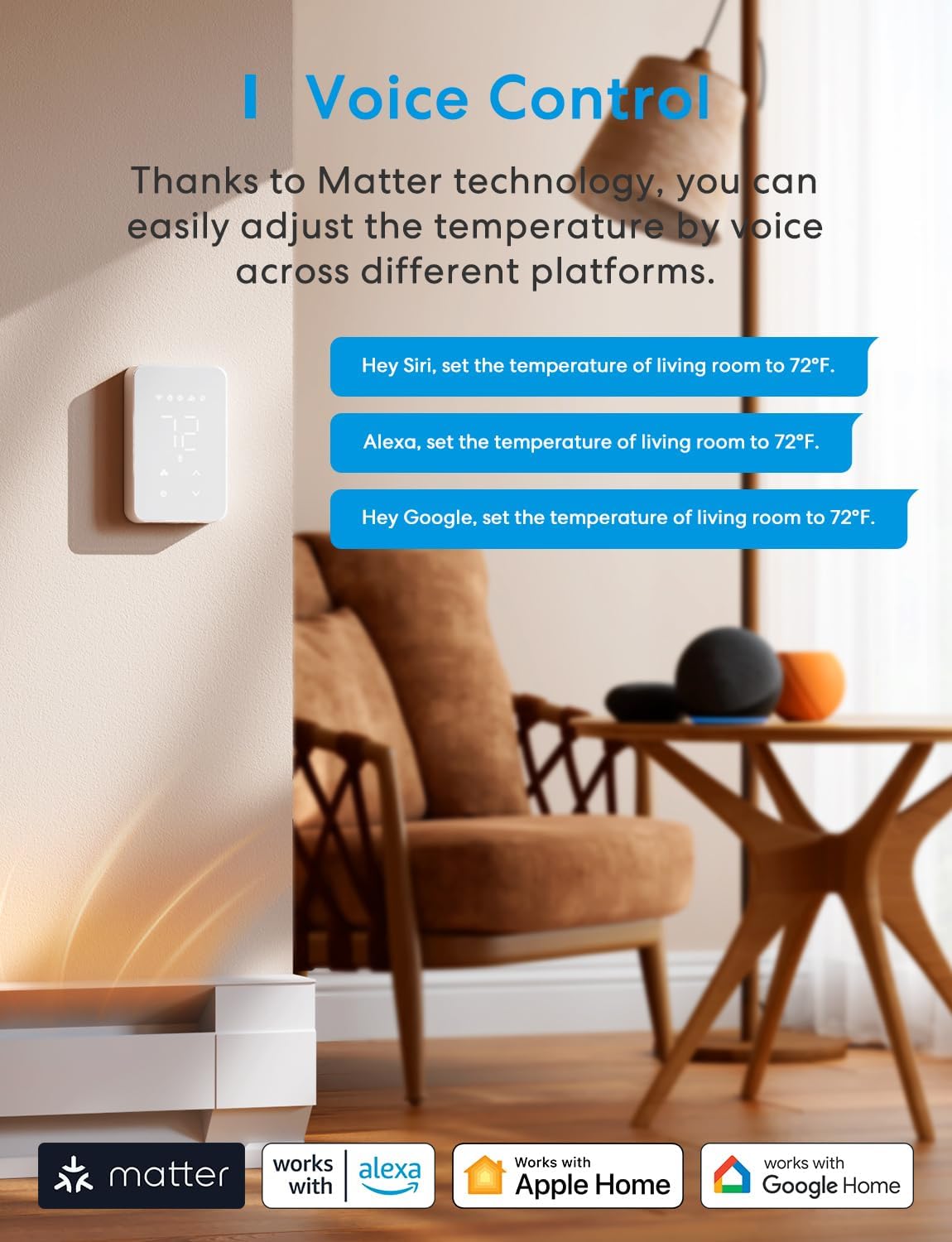 meross Matter Smart Thermostat for Electric Baseboard Heaters