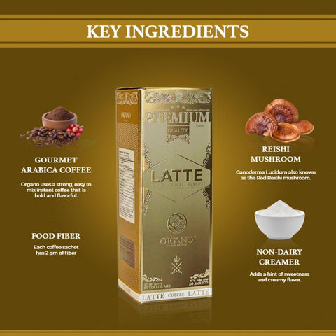 2 boxes ORGANO Gourmet Cafe Latte, 100% Certified Ganoderma Lucidum (40 Sachets)