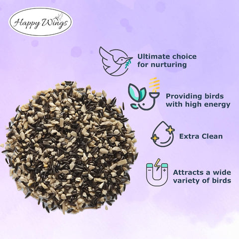 Happy Wings 5 LB Finch Blend Bird Food Mix, Thistle Seed & Sunflower Kernel