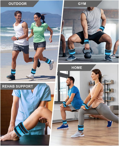 Fragraim Adjustable Ankle Weights 1-3/4/5/6/8/10/12/15/20 LBS Pair with Removable Weight for Jogging, Gymnastics, Aerobics, Physical Therapy