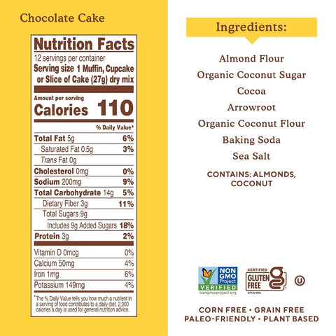 Simple Mills Almond Flour Baking Mix, Chocolate Muffin & Cake Mix - Gluten Free, Plant Based, Paleo Friendly, 11.2 Ounce (Pack of 6)