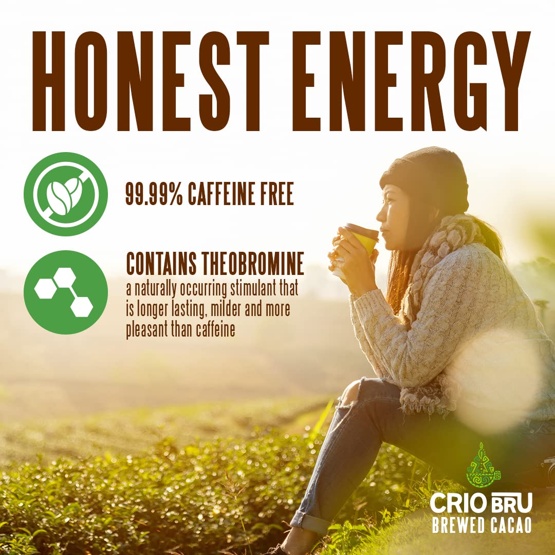 Crio Bru Brewed Cacao Ghana French Roast 3lb (48oz) - Coffee Alternative Natural Healthy Drink | 100% Pure Ground Cacao Beans | 99.99% Caffeine Free, Keto, Low Carb, Paleo, Brew And Enjoy Hot or Iced