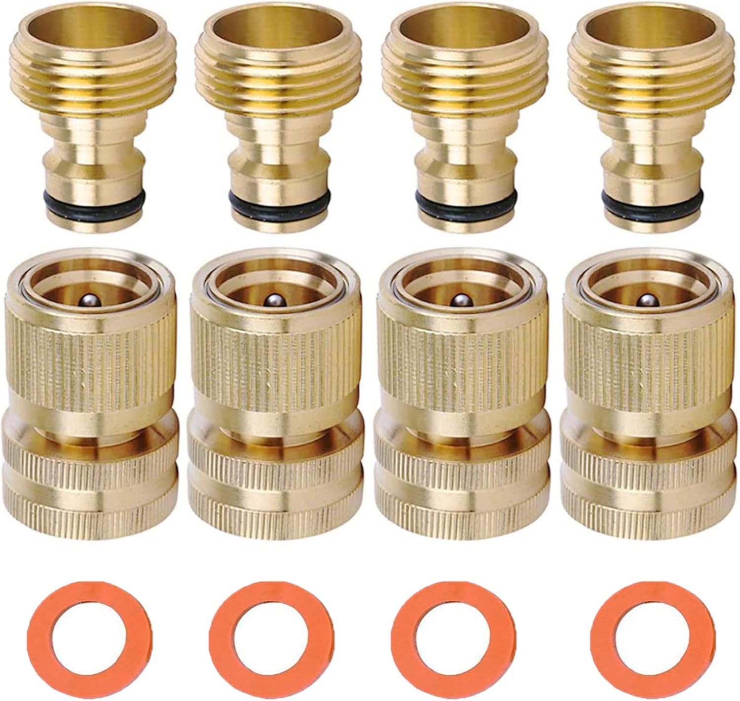 Brass Hose Quick Connect, 3/4 Inch GHT Garden Hose Quick Connector