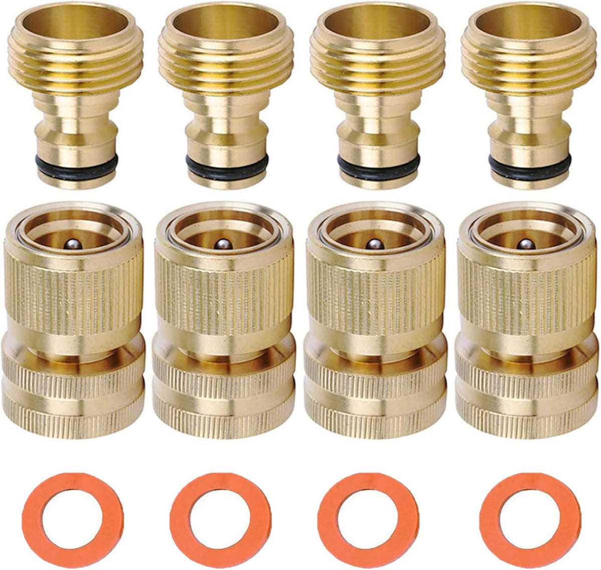 Brass Hose Quick Connect, 3/4 Inch GHT Garden Hose Quick Connector