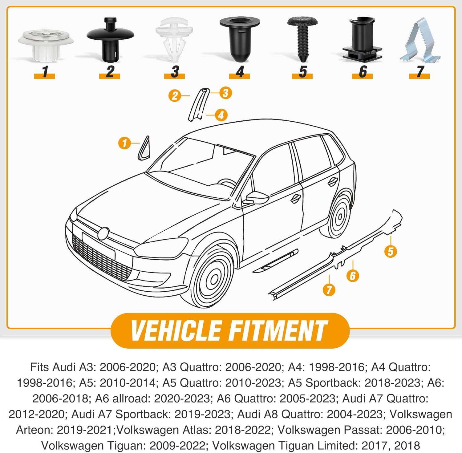 GOOACC Door Trim and Sill Plate Retainers Scuff Protection Moulding Clips