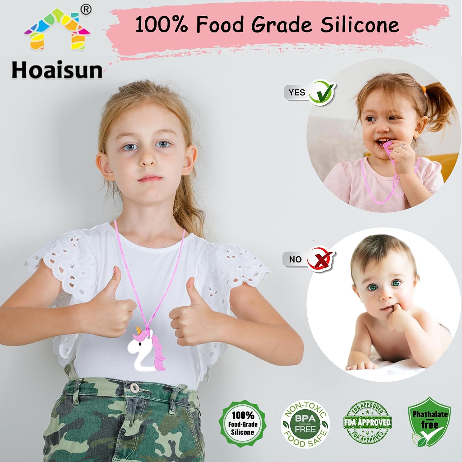 Chew Necklaces for Sensory Girls, Chewy Necklace Sensory Toys for Kids with Autism, ADHD,SPD, Chewing, Teething or Special Needs, Oral Sensory Chew Toys for Kids Adult Reduce Anxiety Fidgeting