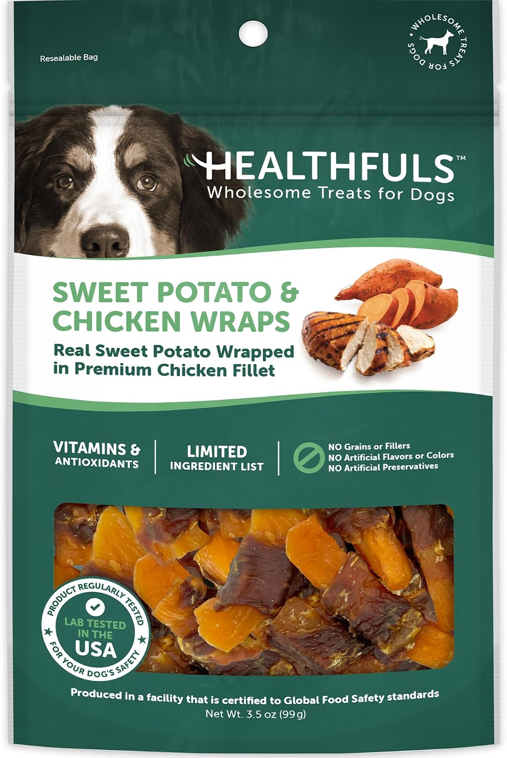 HEALTHFULS Chicken Wrapped Sweet Potato Dog Treats, 3.5oz