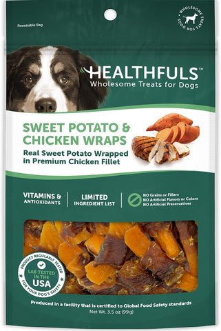 HEALTHFULS Chicken Wrapped Sweet Potato Dog Treats, 3.5oz