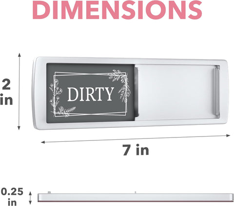 ASSURED SIGNS Dishwasher Magnet Clean Dirty Sign 7 x 2 Inch, Premium Build