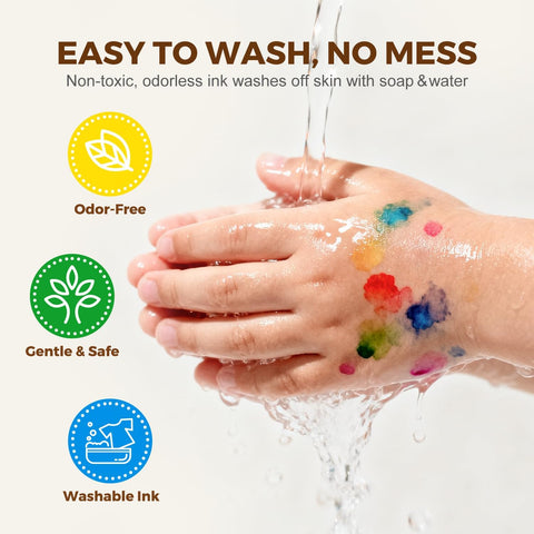 Jar Melo Washable Dot Markers for Toddlers, 6 Colors, Large 60ML
