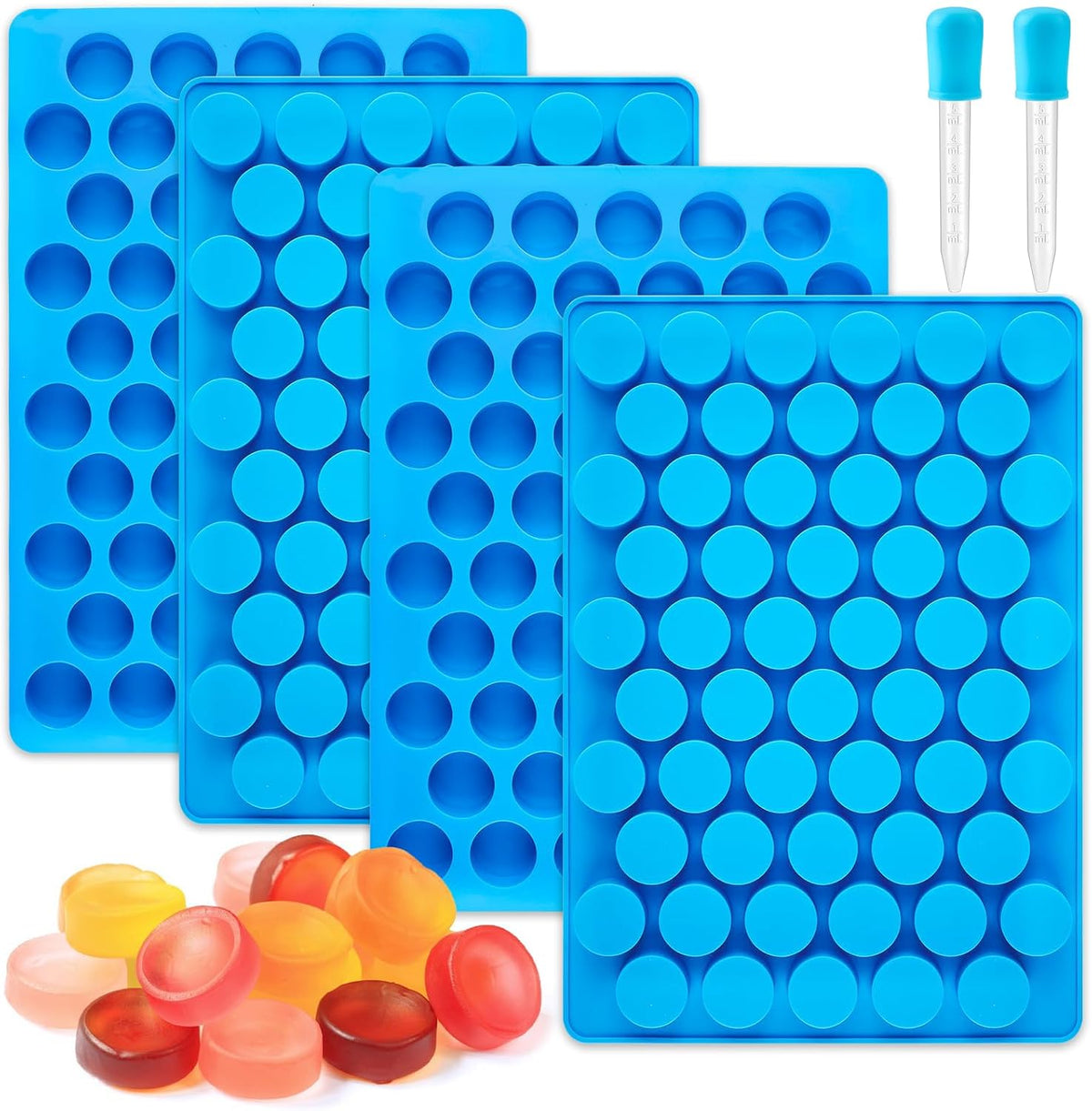 JOERSH Round Candy Molds, 220 Cavities, 4Pcs