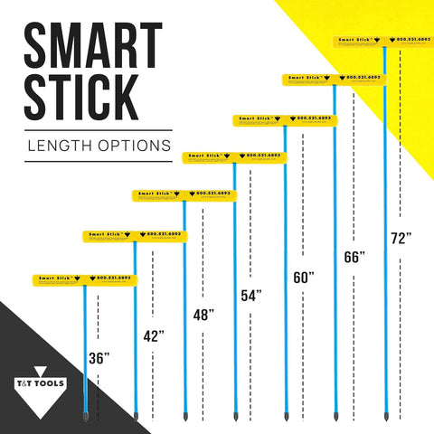 T&T Tools 48-Inch Smart Stick Metal Soil Probe – 3/8" Round Rod - 1 Pack