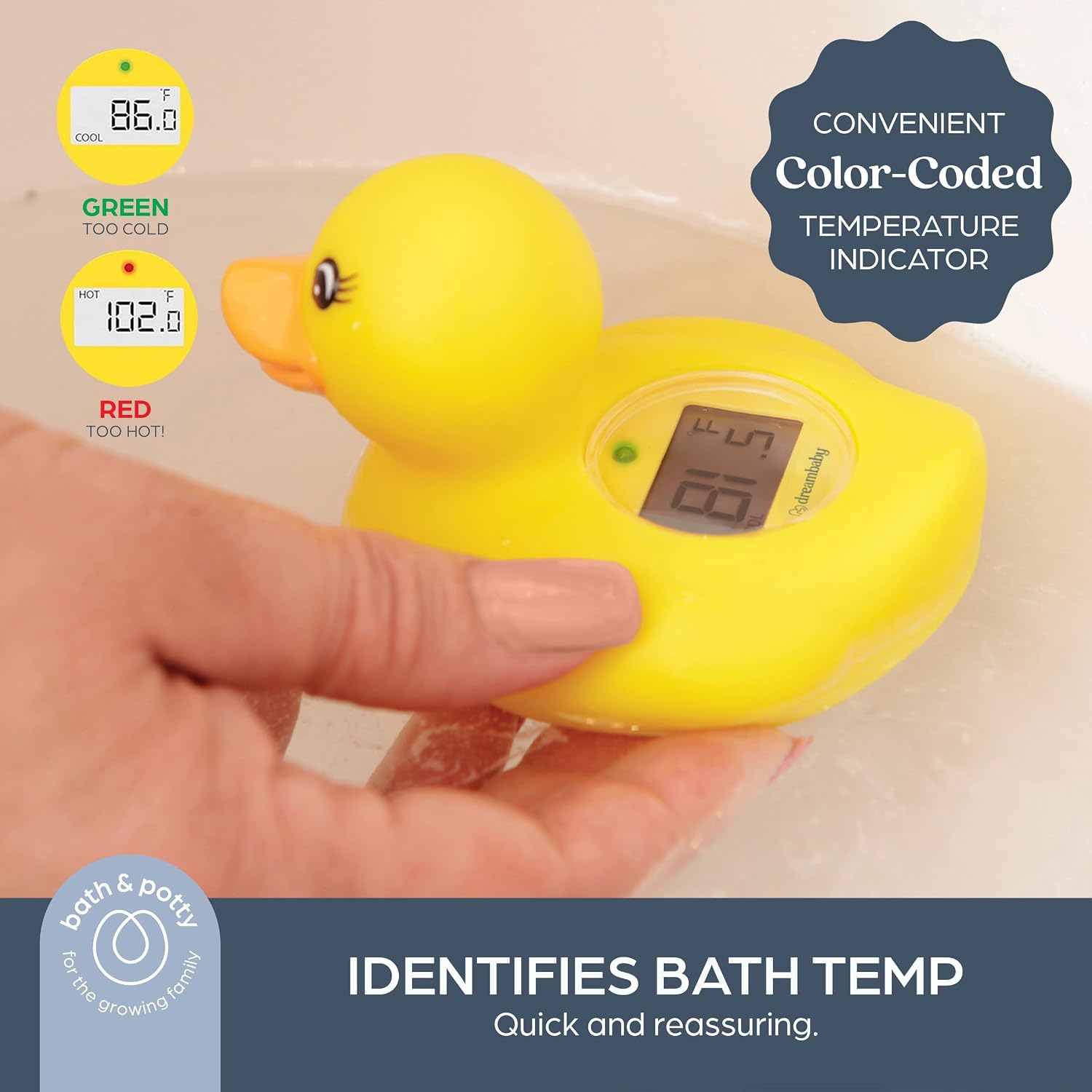 Dreambaby Baby Bath Thermometer - Duck Water Thermometer for Bathtub