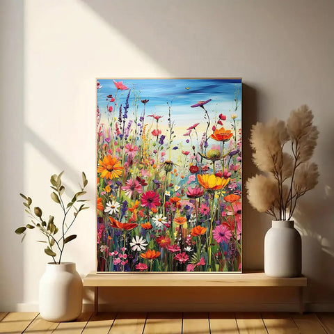 Diamond Art Painting Kits for Adults, Sea of Flowers 5D Diamond Painting