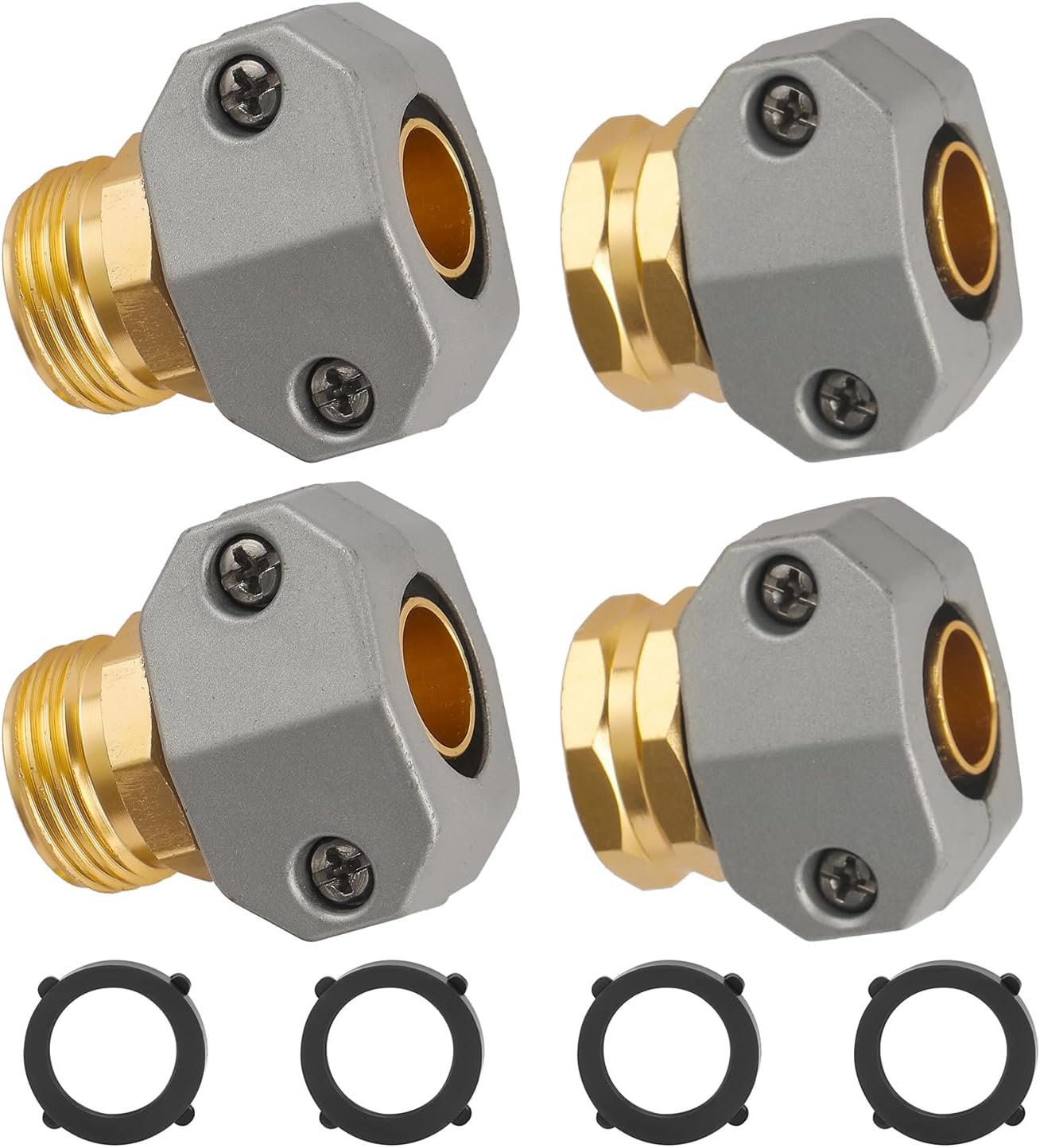 BILAL Garden Hose Repair Kits, Fit 3/4" and 5/8" Garden Hose, 2 Sets