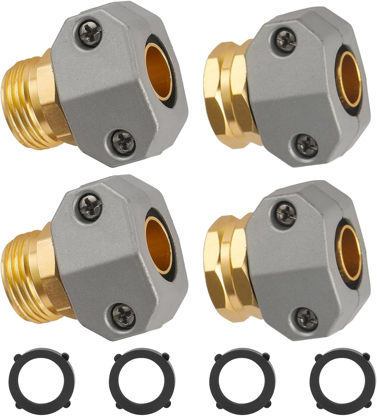 BILAL Garden Hose Repair Kits, Fit 3/4" and 5/8" Garden Hose, 2 Sets