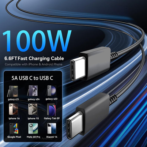 60W USB C Charger Super Fast Charging 3.0 for Samsung Galaxy S26 Ultra, Type C Charger Block with 6.6 FT Long USB C Fast Charging Cable for Samsung Galaxy S26 Ultra/S26/S26+/S25 S24 S23 S22