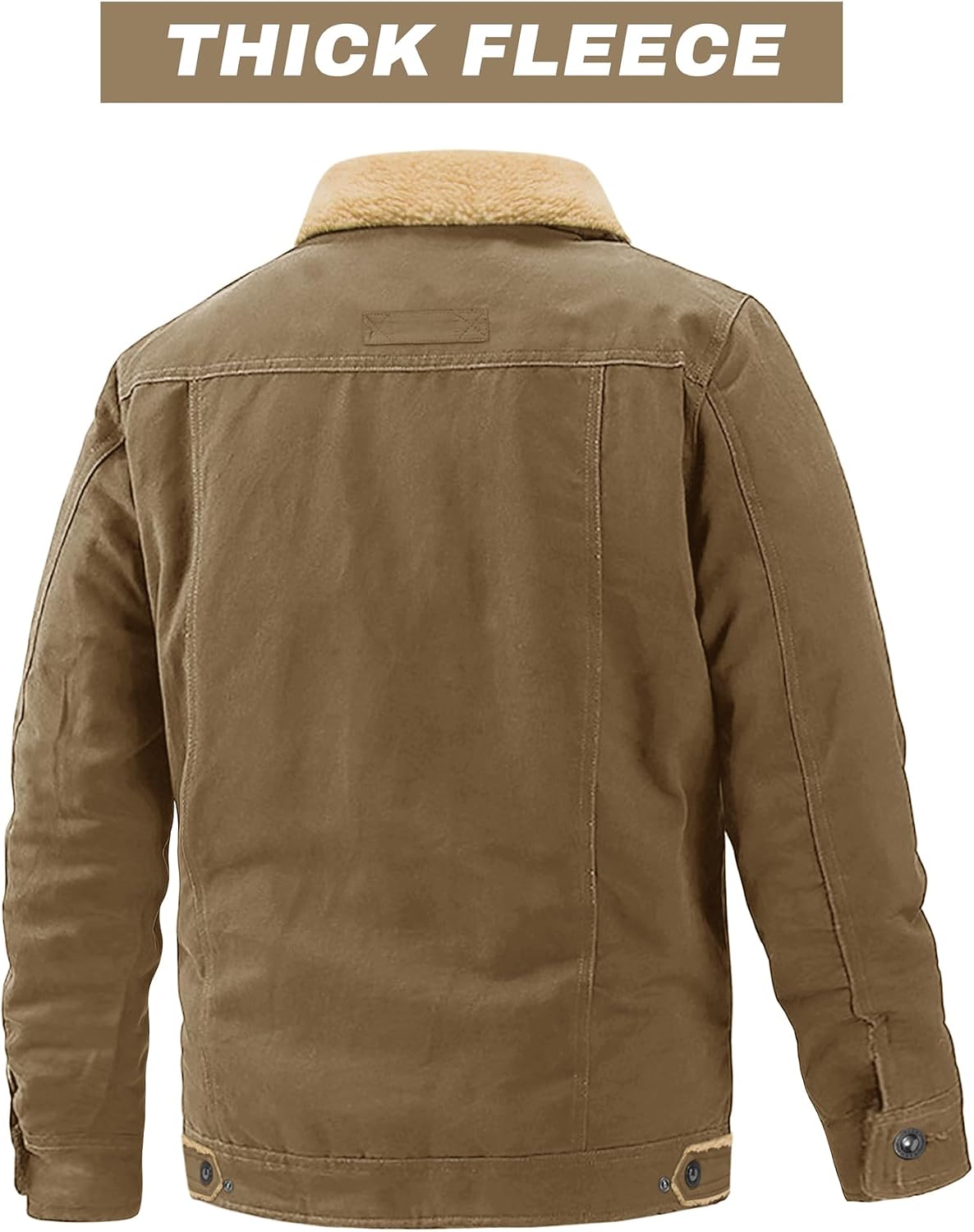 EKLENTSON Mens Winter Fleece Cotton Casual Work Cargo Jacket Pocket