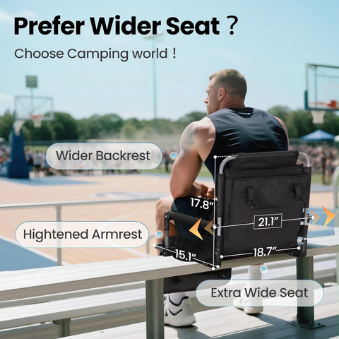 HIGH POINT SPORTS Stadium Seats with Back Support Bleacher Stadium Seat