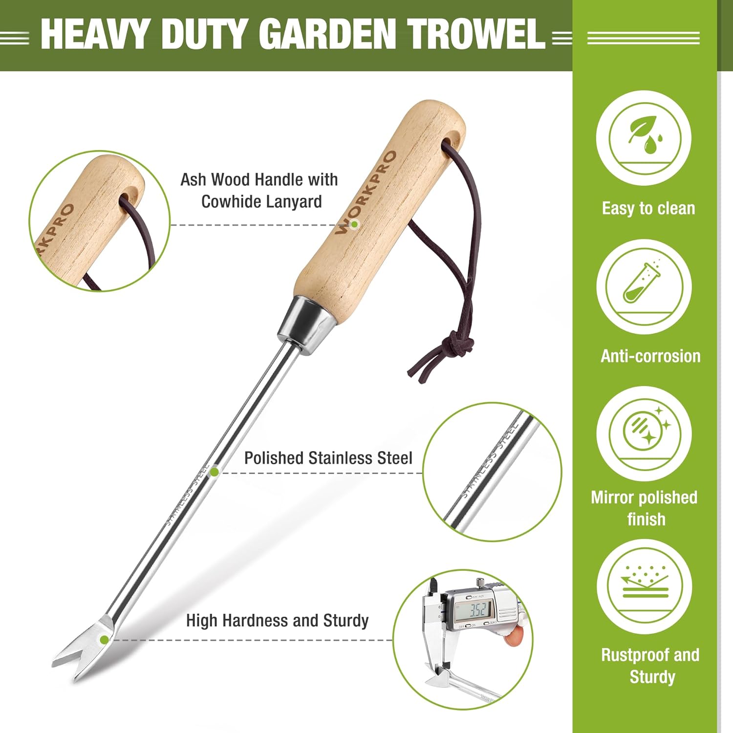 WORKPRO Dandelion Weeder Puller Tool with Wood Handle