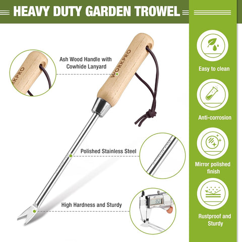 WORKPRO Dandelion Weeder Puller Tool with Wood Handle