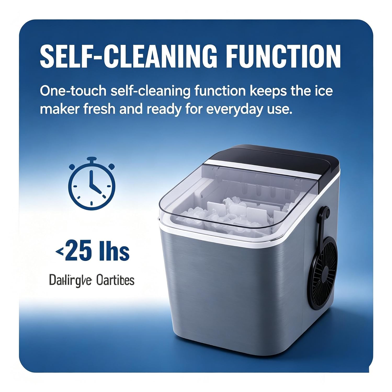Ice Maker Countertop, Portable Ice Machine Self-Cleaning 26 lbs/Day