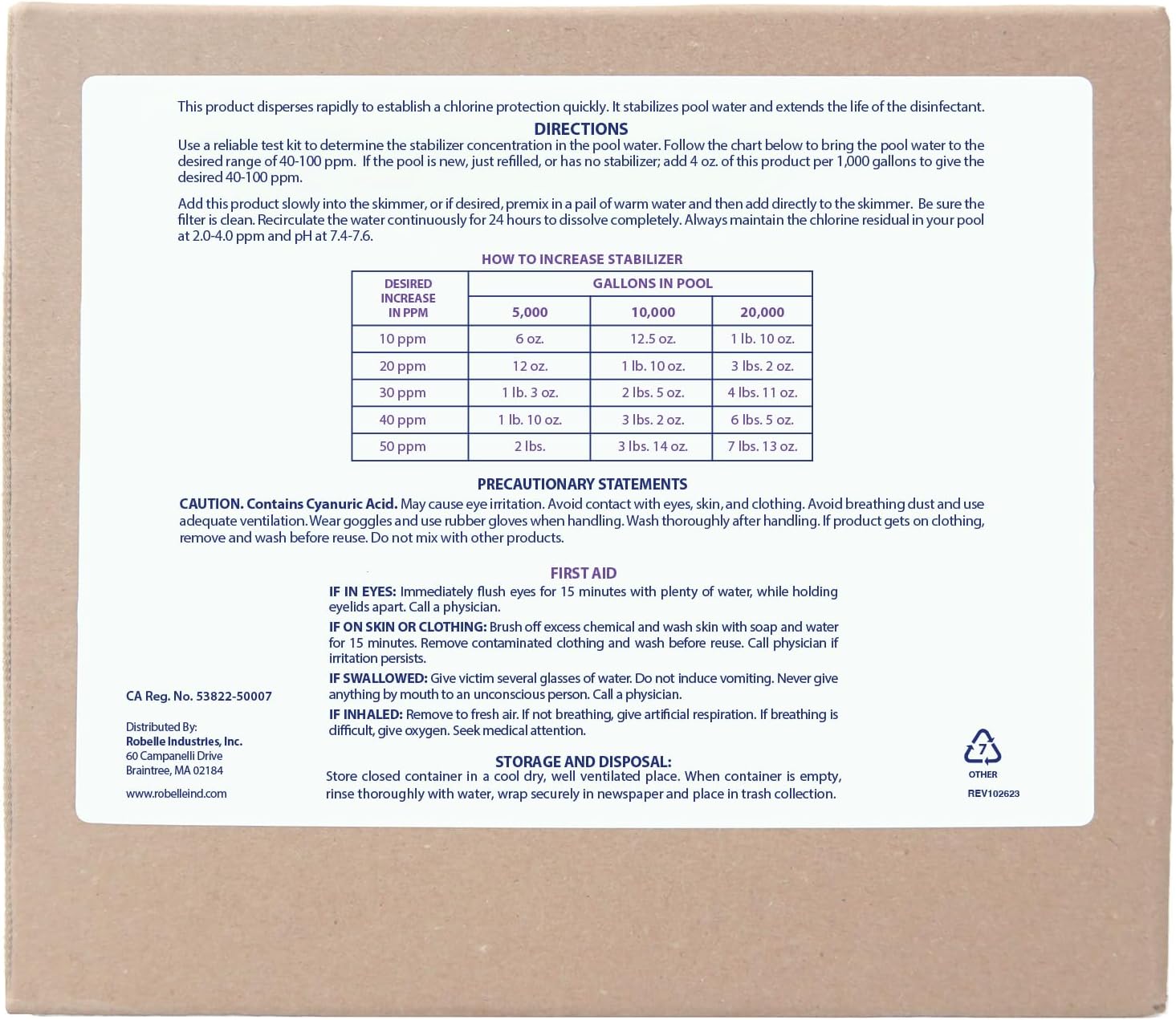 Robelle 21-Pounds Premium Chlorine Stabilizer and Conditioner