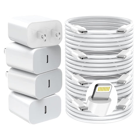 iPhone Charger Fast Charger,USB C Charger 4 Pack, 6FT Lightning Cable