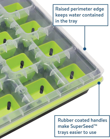 Burpee SuperSeed 16 XL Cell Reusable Seed Starting Tray for Seedlings