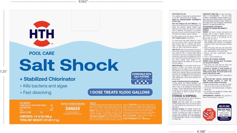 HTH 52047, Swimming Pool Care Salt Shock, 5x12oz Packets