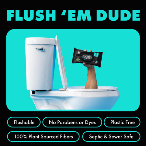 DUDE Wipes - Flushable Wipes - 6 Pack, 288 Wipes - Mint Chill Extra-Large Adult Wet Wipes - Vitamin-E, Aloe, Eucalyptus & Tea Tree Oils - Septic and Sewer Safe