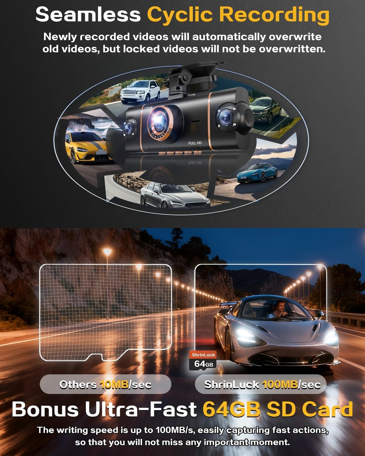 4K+1080P*3 FHD Car Camera