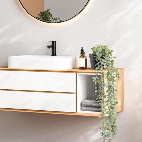Der Rose 24" Fake Hanging Eucalyptus Plant for Bathroom Wall Art Decor
