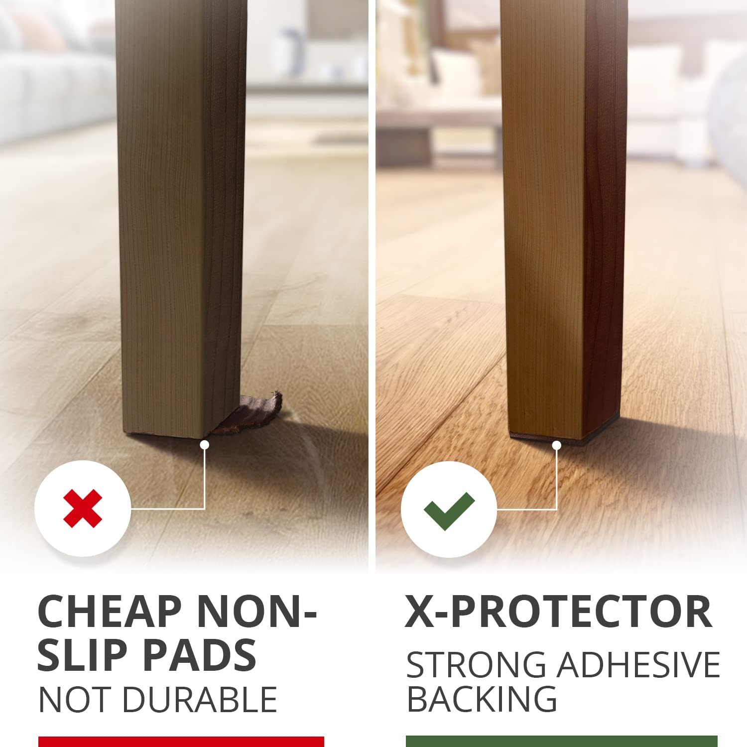 X-PROTECTOR Non Slip Furniture Pads - 16 Premium Furniture Grippers 2"!