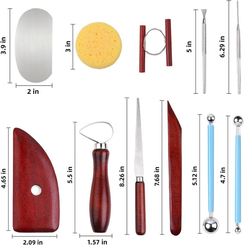 18pcs Clay Sculpting Tools, Basic Polymer Clay Pottery Carving Tool Kit