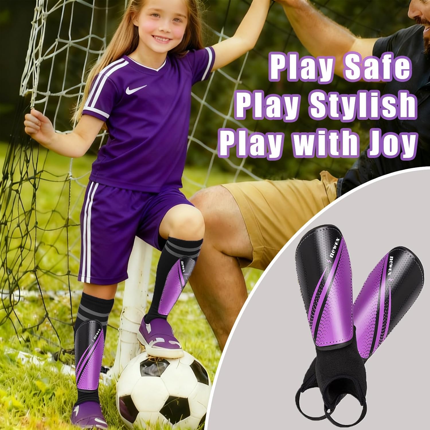 Newox Soccer Shin Guards for Kids Youth Toddler
