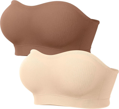 LetsJoli Strapless Bras for Women Push Up Bandeau Wireless Tube Padded Bra