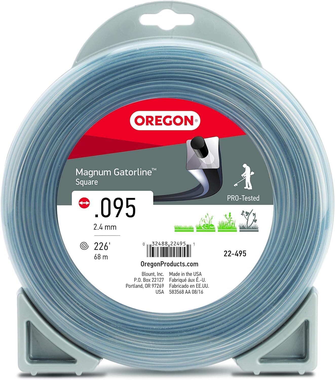 Oregon Magnum Gatorline 095 Trimmer Line Heavy Duty, .095" x 226-Foot