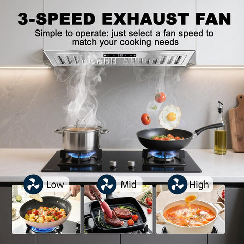 30 Inch Insert Range Hood, Built-in Kitchen Vent Hood 900 CFM