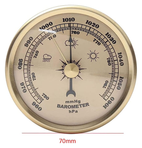DXYOYONGMZ 3 in 1 Barometer, Traditional Barometer, Round Dial Air Weather Station, Gold