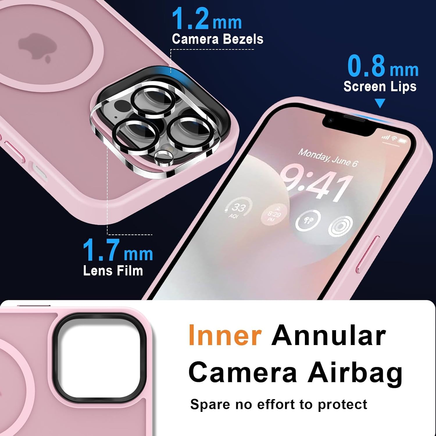 MOCCA Magnetic Shockproof for iPhone 12 Pro Max Case,Pink
