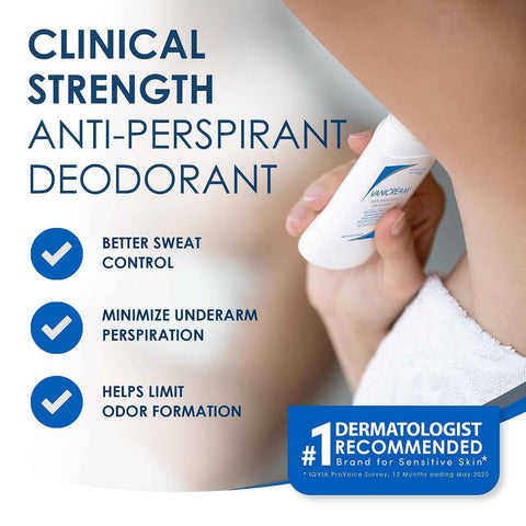 Vanicream Antiperspirant Deodorant Stick, Reduces Underarm Wetness, 2.25 Oz
