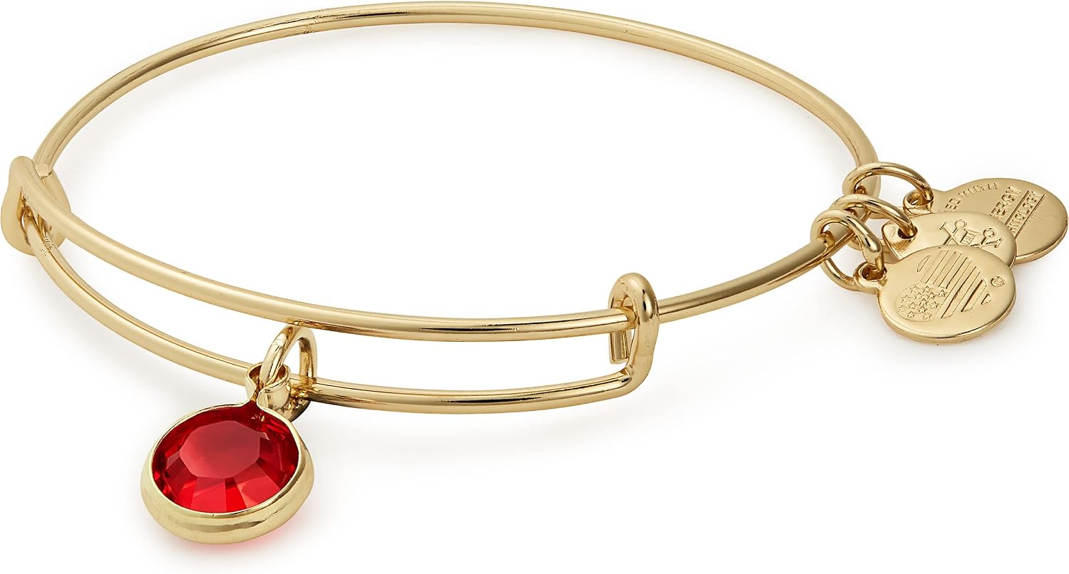 Alex and Ani Birthstones Bangle for Women, Crystal Charm for Every Month, 2 to 3.5 in