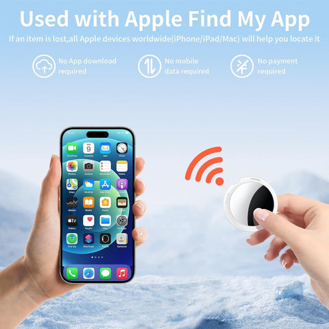 2 Pack Tracker Tags Finder Apple Find My MFi Certified Waterproof iOS Only