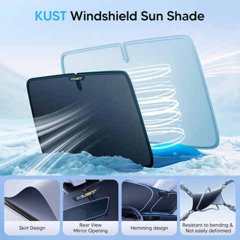 KUST Windshield Sun Shade for Toyota Tacoma Accessories 2016-2025 2026 2Dr 4Dr Pickup Truck, Custom Fit Car Front Window Sunshade Sun Visor Protector Foldable Blocks UV Rays Keep Car Cooler