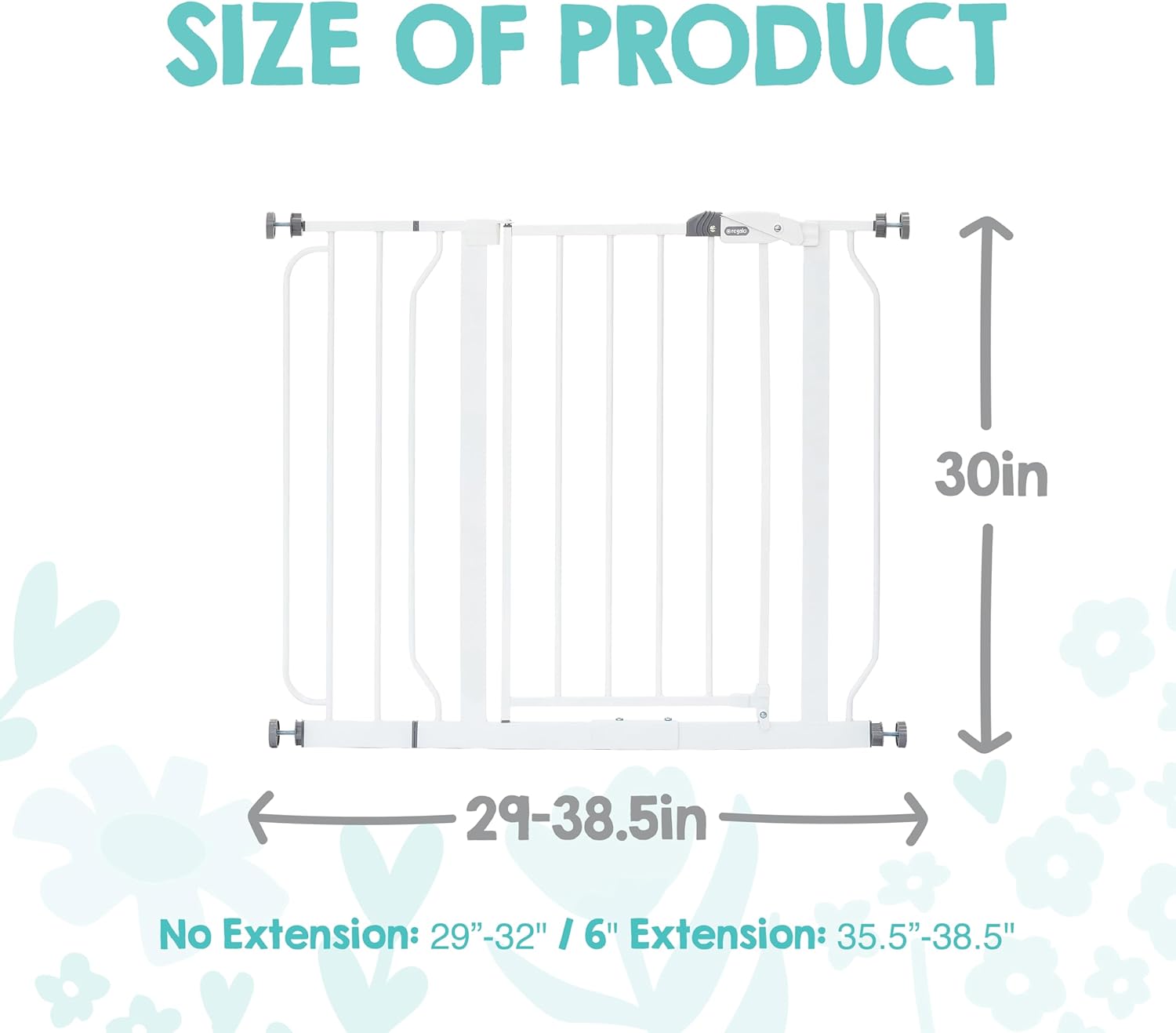Regalo Safety 29"-38.5" Easy Step Baby Gate, Bottom of Stairs & Doorways