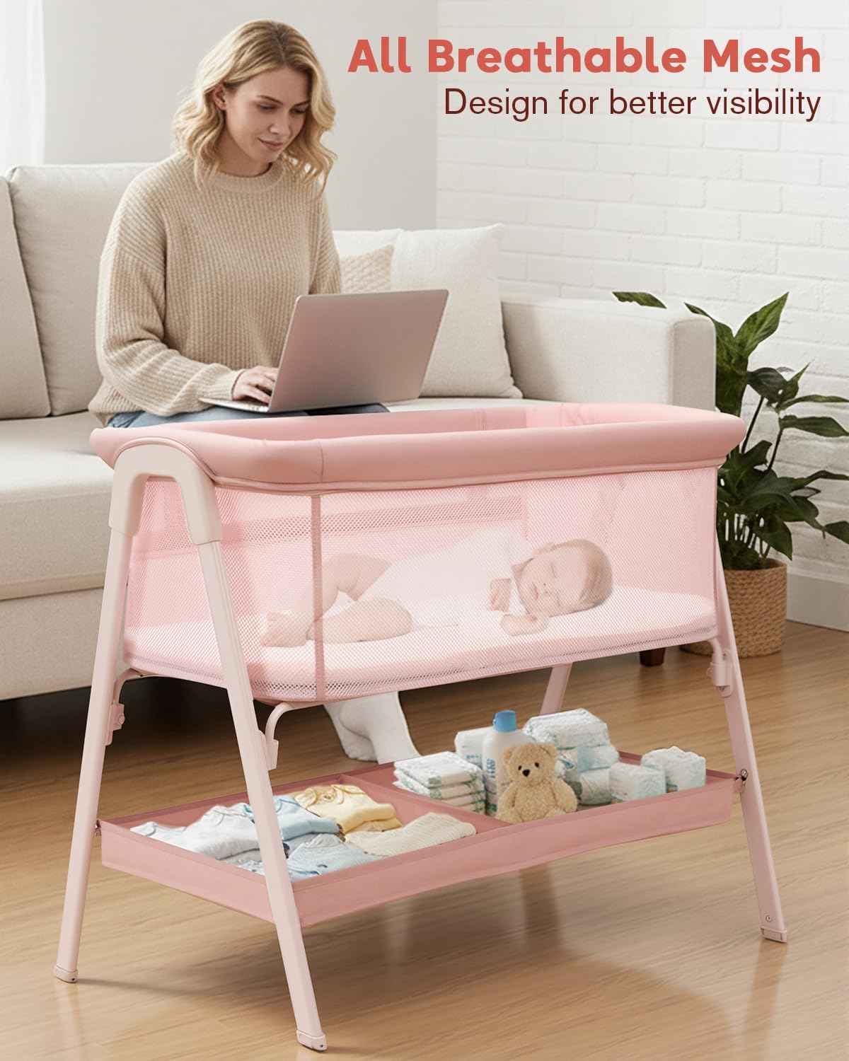 Baby Bassinet, Bedside Bassinet for Baby