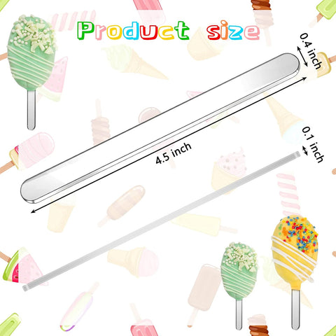 30 Pcs Reusable Acrylic Cakesicle Sticks, 4.5 Inches, Classic Color