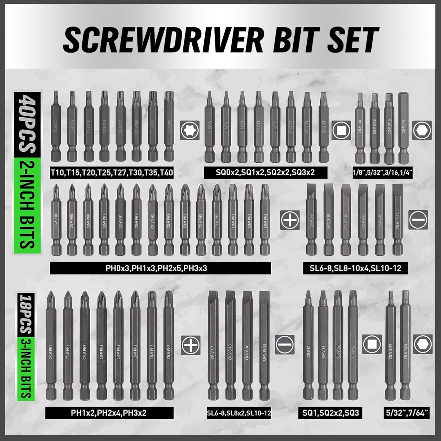SWANLAKE 232-Piece Ultimate Screwdriver Bit Set, Cr-V Impact Driver Bit Set, Includes Security Bits, Nut Driver, Ratchet Wrench and Bits Holder