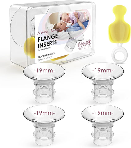 Nursi Luna Flange Sizing Kit, 19mm Flange Inserts for 24mm Breast Pumps